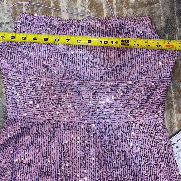 Purple Beaded Dress NWT B Darlin - Picture 5 of 5